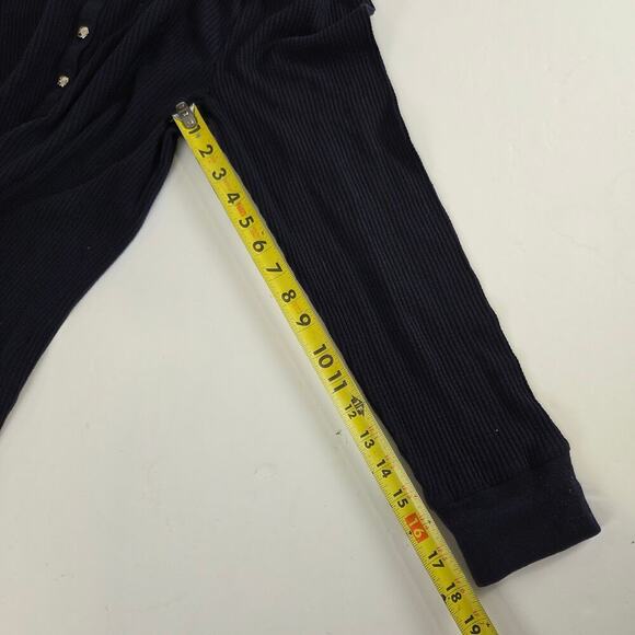 Tommy Hilfiger Large Faux Suede Yoke Henley Top Thermal Western - Picture 4 of 9